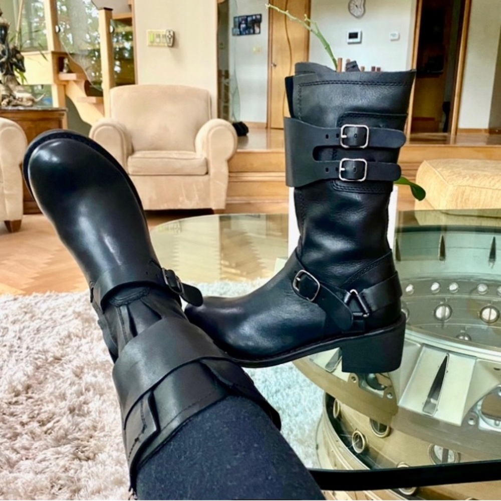 🔥HP! 🥂🍾👏🔥GEEWAWA 🔥 Fab NEW Moto Boots — Size 6. Leather **VERY RARE & SO COOL ⭐️